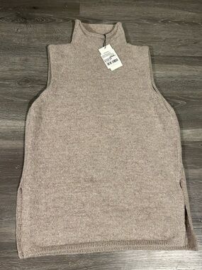 Proenza Schouler White Label Women Biege Lily Sleeveless Turtleneck Sweater Sz M